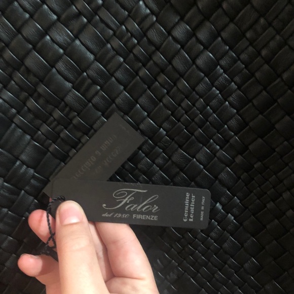 Falor genuine leather black woven Italian purse - Picture 4 of 6